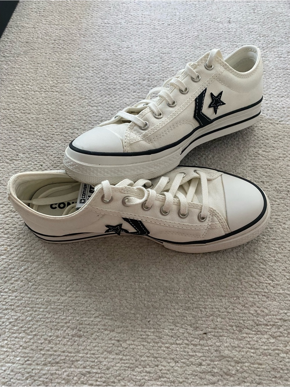 Converse Low Top Sneakers - White with Black Accents